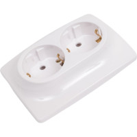 Розетка ЭРА 12-2006-01 2X2P E Schuko, 16А-250В, б.л., 12, белый Б0038808