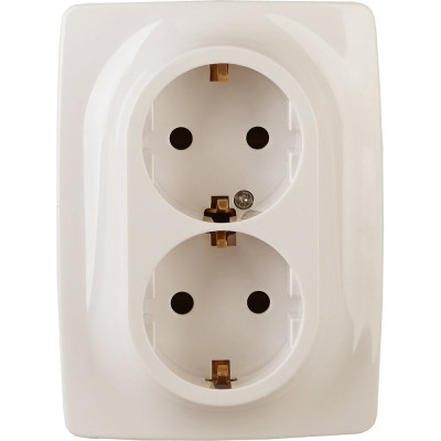 Розетка ЭРА 12-2116-02 2X2P E Schuko, 16A-250В, IP20, винт, 12, слоновая кость Б0029239