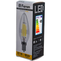 Светодиодная лампа FERON 9W 230V E14 2700K прозрачная, LB-73 25956