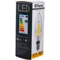 Светодиодная лампа FERON 9W 230V E14 2700K прозрачная, LB-73 25956