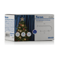 Гирлянда FERON 230V 60 LED синий, IP 20, шнур 1.5м, CL04 32300