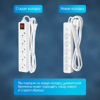 Сетевой удлинитель ФОТОН 10-35S, 3м, 5 розеток, 10А, с выключателем, белый 21118