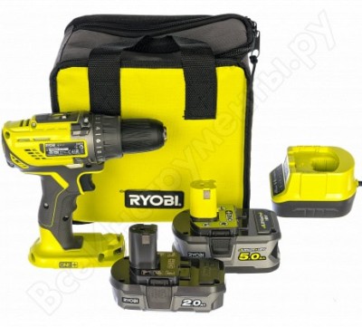 Ryobi 18в li-ion компактн.дрель-шуруповерт r18dd3-252s