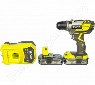 Ryobi бесщеточная дрель-шуруповерт 2x аккум. 1.5aч r18ddbl-ll15s