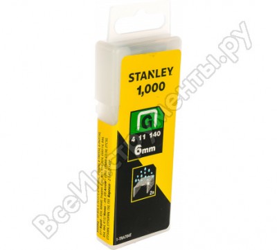 Stanley скоба для степлера тип “g” 6мм х 1000шт. 1-tra704t