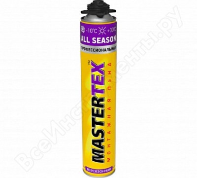 Masterteks пена пистолетная mastertex pro 750 мл всесезонная 12 53456