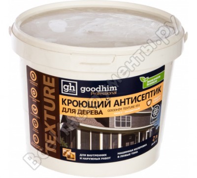 Goodhim кроющий антисептик для дерева texture 651 база с, 2 л. 98717