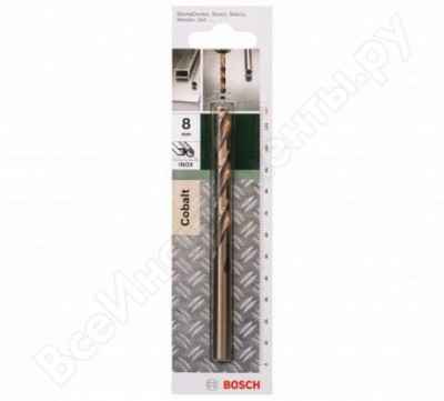 Bosch hss-cо сверло металл 8x75x118 мм diy 2609255079