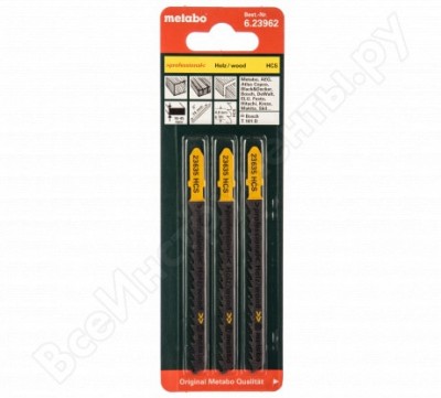 Metabo 3 пилки по дер.,груб.рез., 75x4мм hcs t101d 623962000