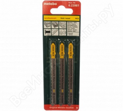 Metabo 3 пилки по дер.,точн. рез.,75x2,5мм hcs t101b 623961000