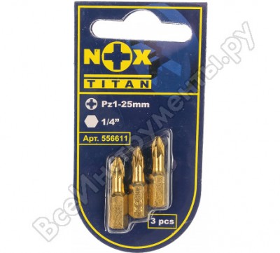 Nox биты 3 шт на блистере titan 556611