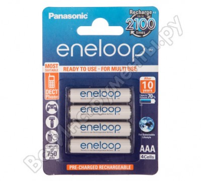 Panasonic аккум. r03 aaa eneloop ni-mh 750mah предзаряженный бл/4 5410853052685