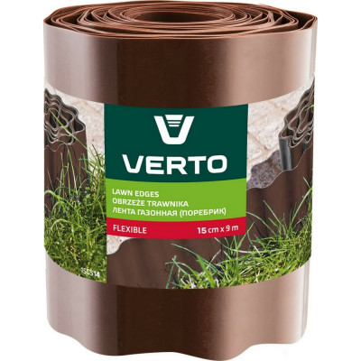 Verto лента бордюрная садовая 15 см x 9 м, коричневая 15g514
