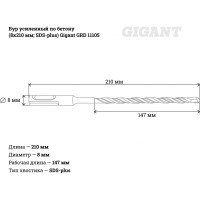 Gigant Усиленный бур SDS-plus 8x210 GRD 11105