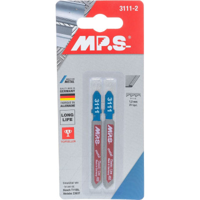 MPS пилки HSS 75*50*1,2мм сталь,нерж.сталь,цветные металлы h=1,5-3mm 2 шт/уп 3111-2