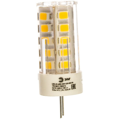 Светодиодная лампа ЭРА LED smd JC-3,5w-220V-corn, ceramics-840-G4 Б0027856