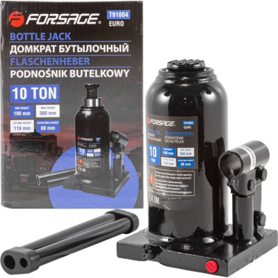 Forsage домкрат бутылочный 10т с клапаном 9607 f-t91004