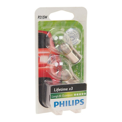 PHILIPS Автолампа P21,5W BAY15d LONG LIFE ECO VISION , 2шт 12V ,1,10 12499LLECOB2