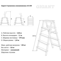 Gigant Алюминиевая стремянка AS 205