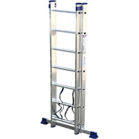 Лестница алюминиевая Алюмет 2х7 ступеней двухсекционная универсальная H2 5207