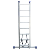 Лестница алюминиевая Алюмет 2х8 ступеней двухсекционная универсальная H2 5208