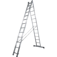 Лестница алюминиевая Алюмет 2х15 ступеней двухсекционная универсальная усиленная HS2 6215