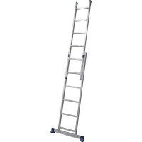 Лестница алюминиевая Алюмет 2х15 ступеней двухсекционная универсальная усиленная HS2 6215