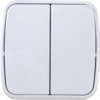 Двухклавишный выключатель, белый UNIVersal Электра 0031