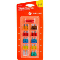 Предохранители "стандарт" Airline в блистере с экстрактором 10 шт. 5-30А AFU-S-03