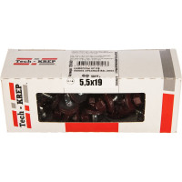 Кровельный саморез Tech-Krep КР сверло 5,5х19 RAL-3005 винно-красный 60 шт, коробка с окном 125699