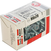 Винт DIN 965 с потайной головкой, оцинкованный М6х20, 100шт - коробка Tech-Krep 105241