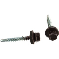 Кровельный саморез Tech-Krep КР сверло 4,8х35 RAL-8017 шоколадно-коричневый 60 шт, коробка с окном 112034