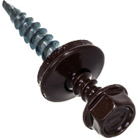 Кровельный саморез Tech-Krep КР сверло 4,8х35 RAL-8017 шоколадно-коричневый 60 шт, коробка с окном 112034