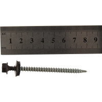 Кровельный саморез Tech-Krep КР сверло 4,8х70 RAL-8019 коричневый 30 шт, коробка с окНОМ 124651