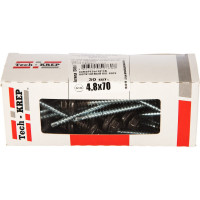 Кровельный саморез Tech-Krep КР сверло 4,8х70 RAL-8019 коричневый 30 шт, коробка с окНОМ 124651