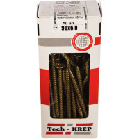 Универсальный саморез Tech-Krep 90х6,0 мм 50 шт желтый, коробка с окном 102274