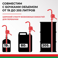 Бочковой ручной роторный насос перекачки топлива БелАК "Гефест" БАК.00110