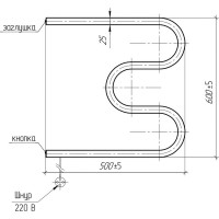 Электрический полотенцесушитель ТЕРА М-образный 600х500 ПСН-02-04