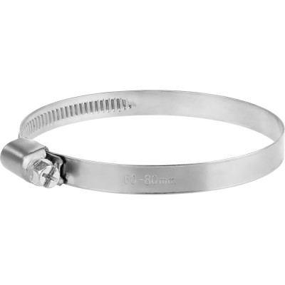 Обжимной хомут из нержавеющей стали MasterProf 60-80 мм, 2 шт ИС.140247