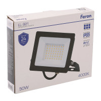Светодиодный прожектор FERON LL-921 2835 SMD 50W 4000K IP65 AC220V/50Hz, черный 29497