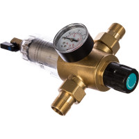 Фильтр 3/4, для холодной воды, с прямой промывкой, с манометром, d65 Гейзер Бастион 7508075233 32680