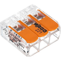 Соединительная 3-х проводная клемма WAGO 221-413 6 шт 2561