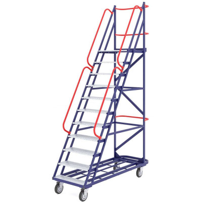 Сварная передвижная лестница RUSKLAD 10 ступеней ЛС 10 160