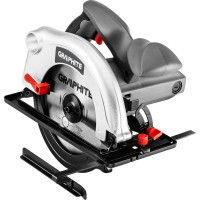 Дисковая пила GRAPHITE 185 мм, 1200Вт, доп диск, кейс 58G488