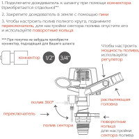 Импульсный разбрызгиватель FRUT дождеватель латунный на металлической пике 403076