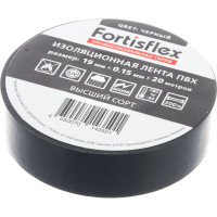 Изолента ПВХ FORTISFLEX 19 ммх0.15 ммх20 м черная 71236