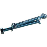 Болт Tech-Krep/Zitar DIN933 с шестигранной головкой, оцинкованный М10х120 + гайка + шайба 2 шт - пакет 136918