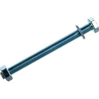 Болт Tech-Krep/Zitar DIN933 с шестигранной головкой, оцинкованный М10х120 + гайка + шайба 2 шт - пакет 136918