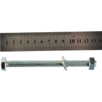 Болт Tech-Krep/Zitar DIN933 с шестигранной головкой, оцинкованный М10х120 + гайка + шайба 2 шт - пакет 136918