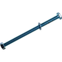 Болт Tech-Krep/Zitar DIN933 с шестигранной головкой, оцинкованный М10х160 + гайка + шайба 2 шт - пакет 136920